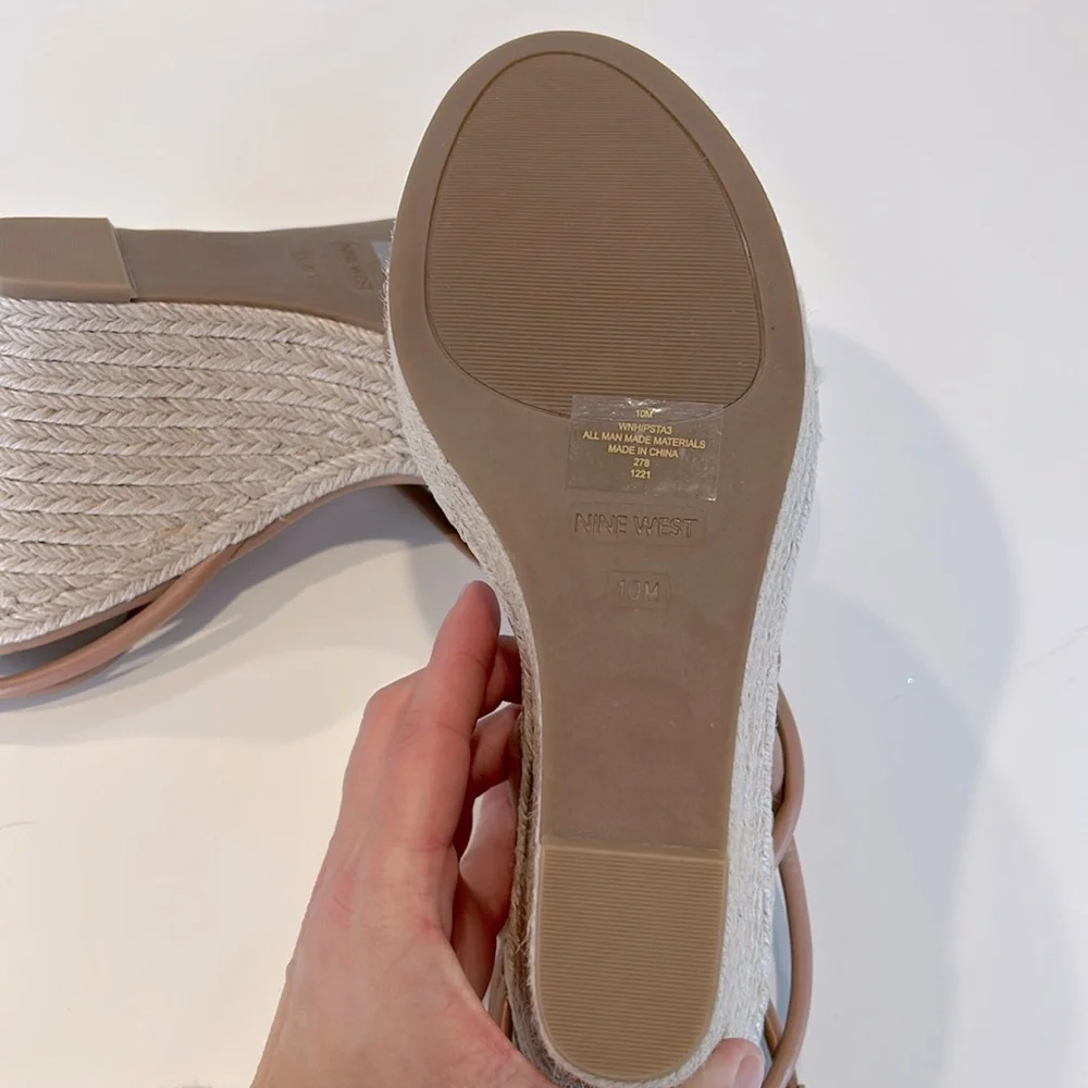 Nine West Women's Hipsta Espadrille Wedge Sandals Size 10